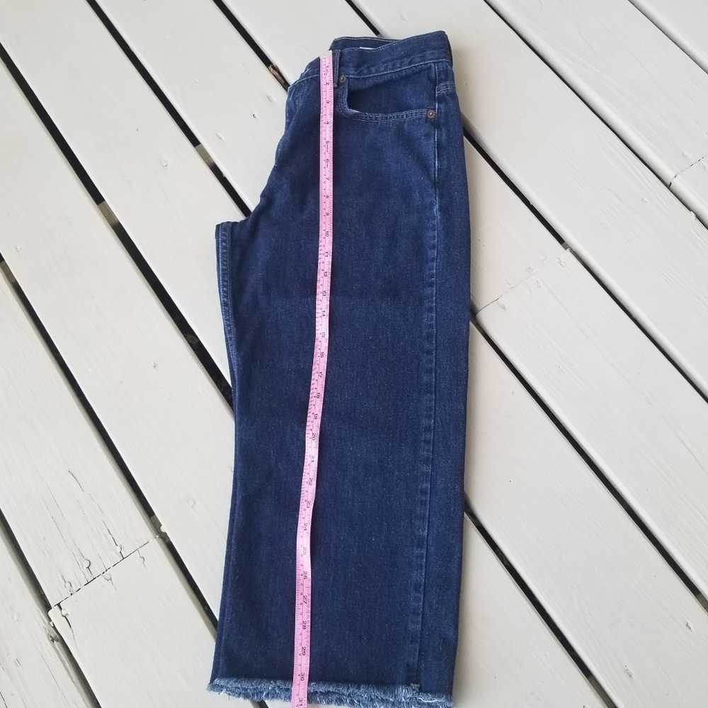 LEVI 577 frayed hem sz 10 cropped flared jeans - Picture 8 of 10